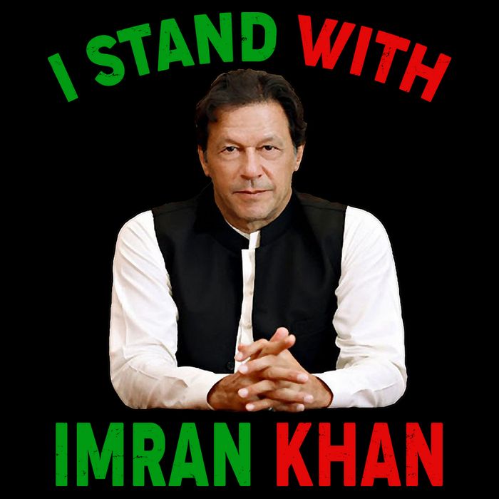 I Stand With Imran Khan Stripe Pom Pom Beanie
