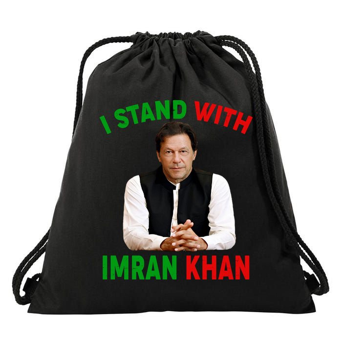 I Stand With Imran Khan Drawstring Bag