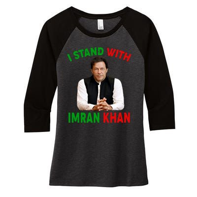 I Stand With Imran Khan Women's Tri-Blend 3/4-Sleeve Raglan Shirt