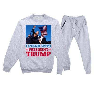 I Stand With President Trump After The Shooting At His Rally Premium Crewneck Sweatsuit Set