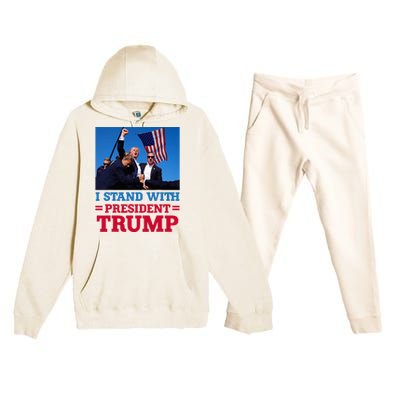 I Stand With President Trump After The Shooting At His Rally Premium Hooded Sweatsuit Set