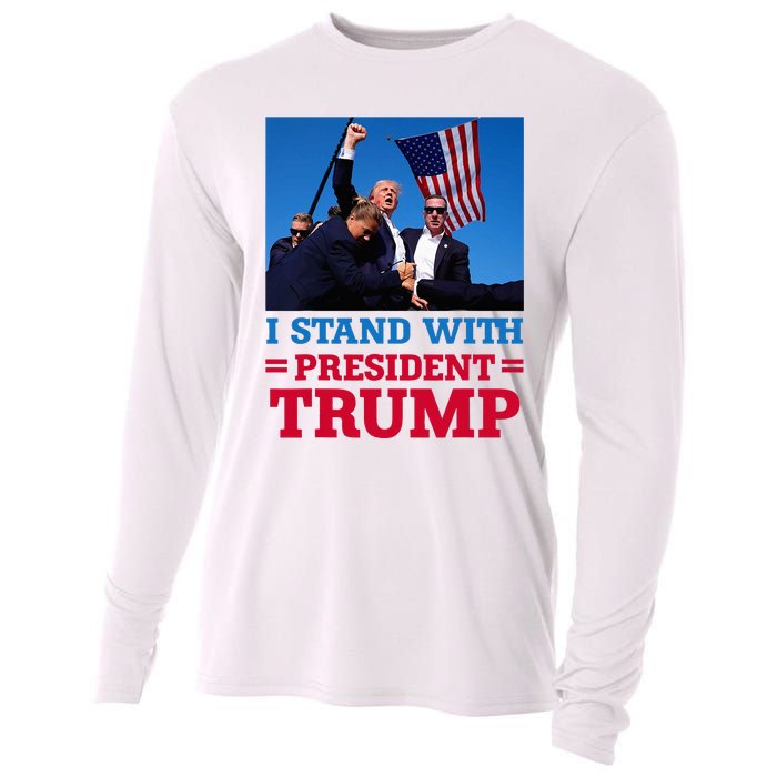 I Stand With President Trump After The Shooting At His Rally Cooling Performance Long Sleeve Crew