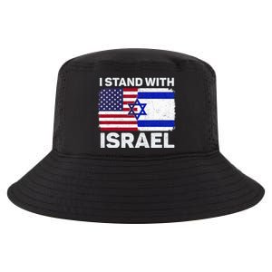 I Stand With Israel USA American Flag with Israel Flag Cool Comfort Performance Bucket Hat