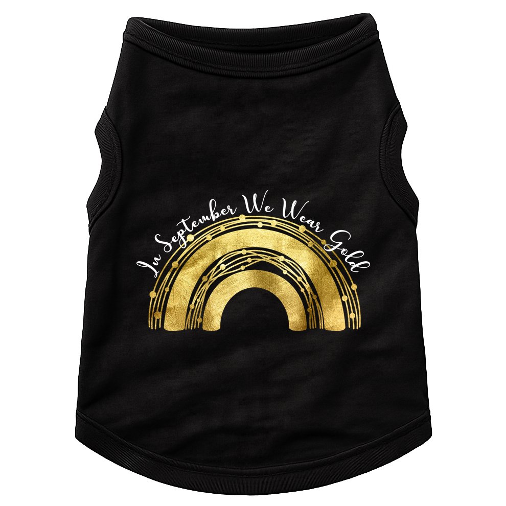 In September We Wear Gold Rainbow Childhood Cancer Doggie Tank