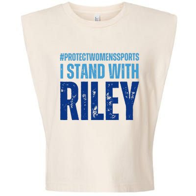 I Stand With Riley Gaines Protect Wo Sports Garment-Dyed Women's Muscle Tee