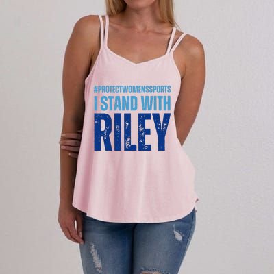 I Stand With Riley Gaines Protect Wo Sports Women's Strappy Tank