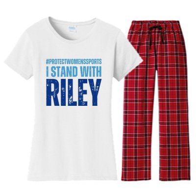 I Stand With Riley Gaines Protect Wo Sports Women's Flannel Pajama Set