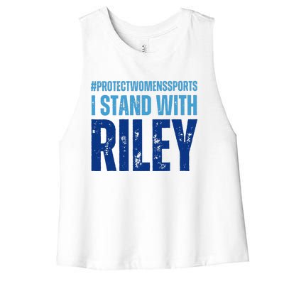 I Stand With Riley Gaines Protect Wo Sports Women's Racerback Cropped Tank