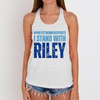 I Stand With Riley Gaines Protect Wo Sports Women's Knotted Racerback Tank