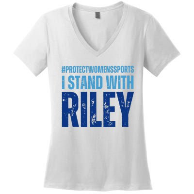 I Stand With Riley Gaines Protect Wo Sports Women's V-Neck T-Shirt