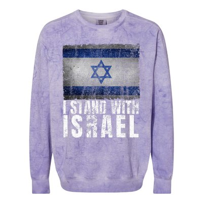 I Stand With Israel Jewish Gifts Heritage Israeli Flag Colorblast Crewneck Sweatshirt