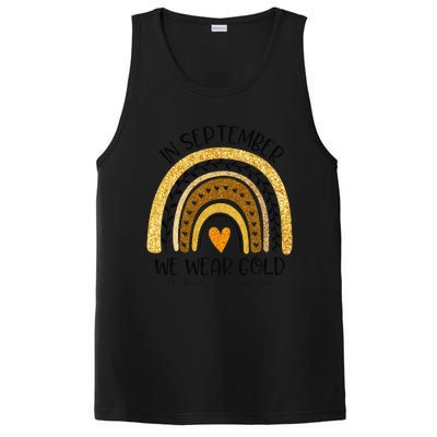 In September We Wear Gold Rainbow Childhood Cancer Awareness Gift PosiCharge Competitor Tank