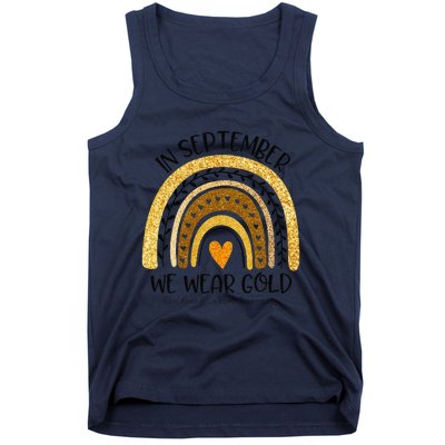 In September We Wear Gold Rainbow Childhood Cancer Awareness Gift Tank Top