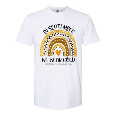 In September We Wear Gold Rainbow Childhood Cancer Awareness Gift Softstyle CVC T-Shirt