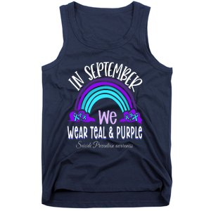 In September We Wear Teal Purple Ribbon Suicide Prevention Tank Top