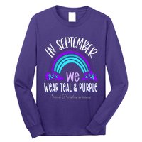 In September We Wear Teal Purple Ribbon Suicide Prevention Long Sleeve Shirt