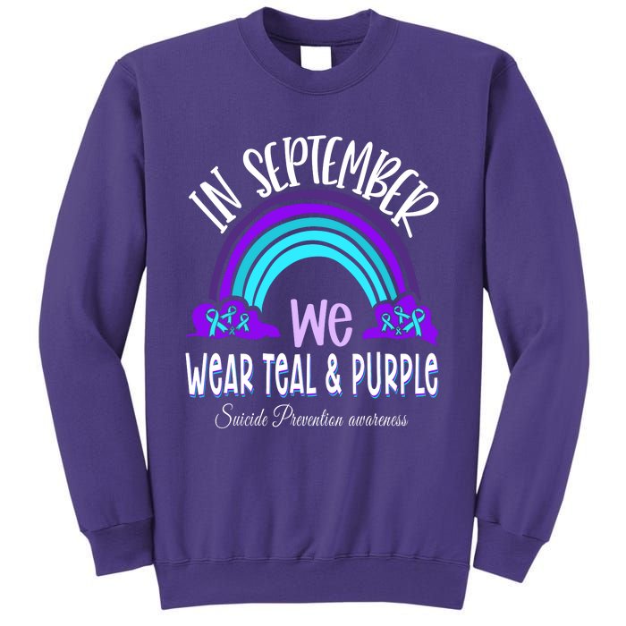 In September We Wear Teal Purple Ribbon Suicide Prevention Sweatshirt