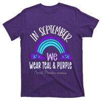 In September We Wear Teal Purple Ribbon Suicide Prevention T-Shirt