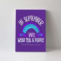 In September We Wear Teal Purple Ribbon Suicide Prevention Canvas