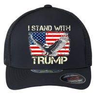 I Stand With Trump American Flag USA Vintage Flexfit Unipanel Trucker Cap