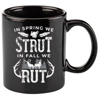 In Spring We Strut In Fall We Rut Turkey & Deer Hunters 11oz C Handle Ceramic Mug