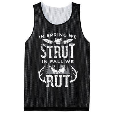 In Spring We Strut In Fall We Rut Turkey & Deer Hunters Mesh Reversible Basketball Jersey Tank
