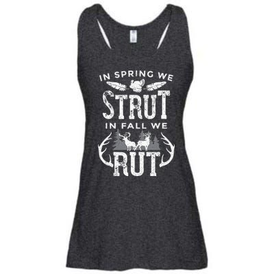 In Spring We Strut In Fall We Rut Turkey & Deer Hunters Ladies Essential Flowy Tank