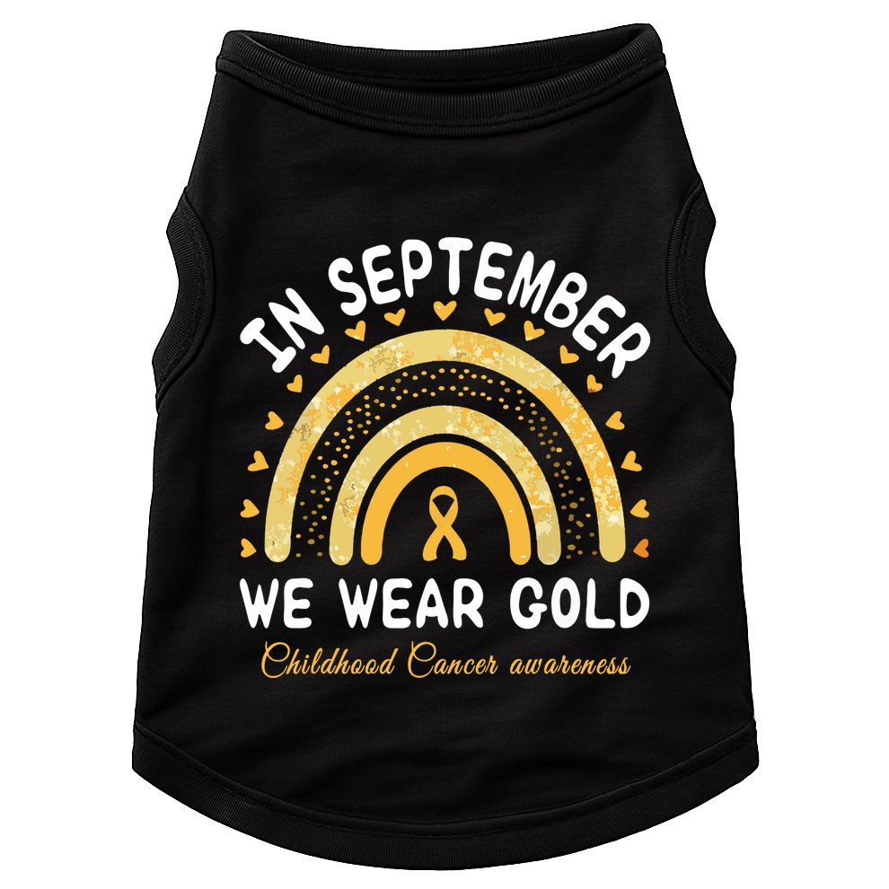 In September We Wear Gold Rainbow Childhood Cancer Awareness Doggie Tank