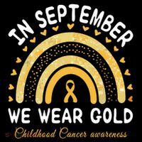 In September We Wear Gold Rainbow Childhood Cancer Awareness Premium T-Shirt