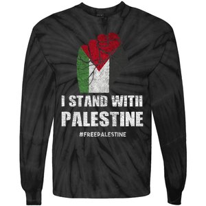 I Stand With Palestine For Their Freedom Tie-Dye Long Sleeve Shirt