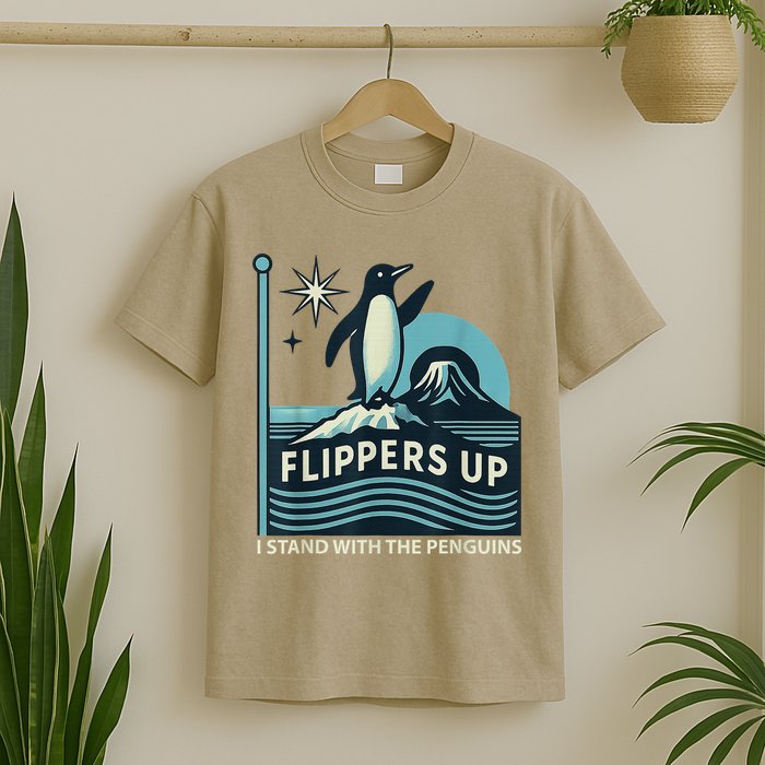I Stand With Penguins Design T-Shirt