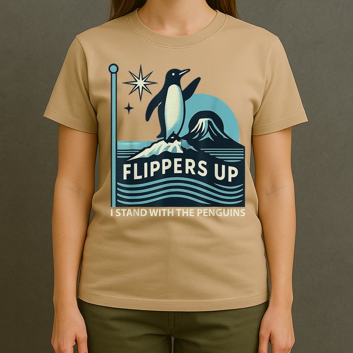 I Stand With Penguins Design T-Shirt