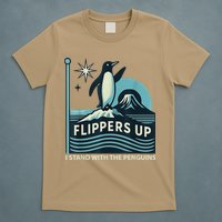 I Stand With Penguins Design T-Shirt