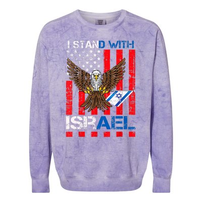 I Stand With Israel Support Israel Love Israeli Colorblast Crewneck Sweatshirt