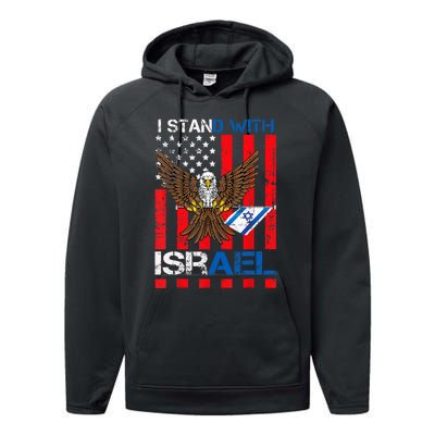 I Stand With Israel Support Israel Love Israeli Performance Fleece Hoodie