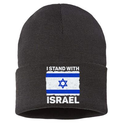 I Stand With Israel Israel Flag Patriotic Israel Sustainable Knit Beanie