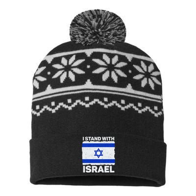 I Stand With Israel Israel Flag Patriotic Israel USA-Made Snowflake Beanie