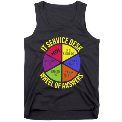 It Servicedesk Wheel Of Answers Computer Repair For It Freaks Tank Top