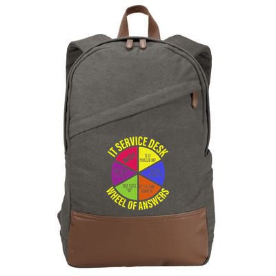 It Servicedesk Wheel Of Answers Computer Repair For It Freaks Cotton Canvas Backpack