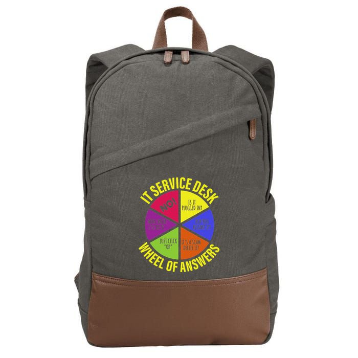It Servicedesk Wheel Of Answers Computer Repair For It Freaks Cotton Canvas Backpack