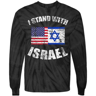 I Stand With Israel Tie-Dye Long Sleeve Shirt