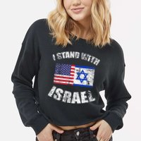 I Stand With Israel Cropped Pullover Crew