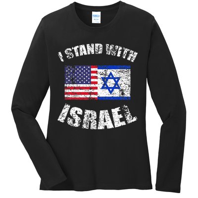 I Stand With Israel Ladies Long Sleeve Shirt