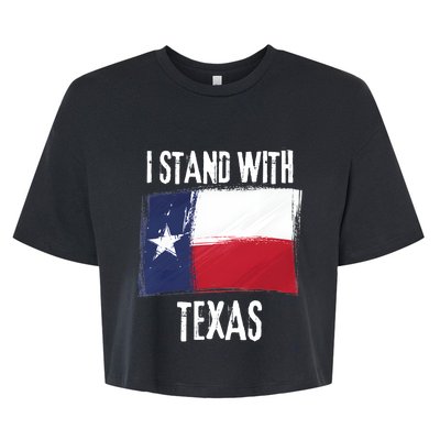 I Stand With Texas Flag Usa State Of Texas Bella+Canvas Jersey Crop Tee