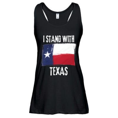 I Stand With Texas Flag Usa State Of Texas Ladies Essential Flowy Tank