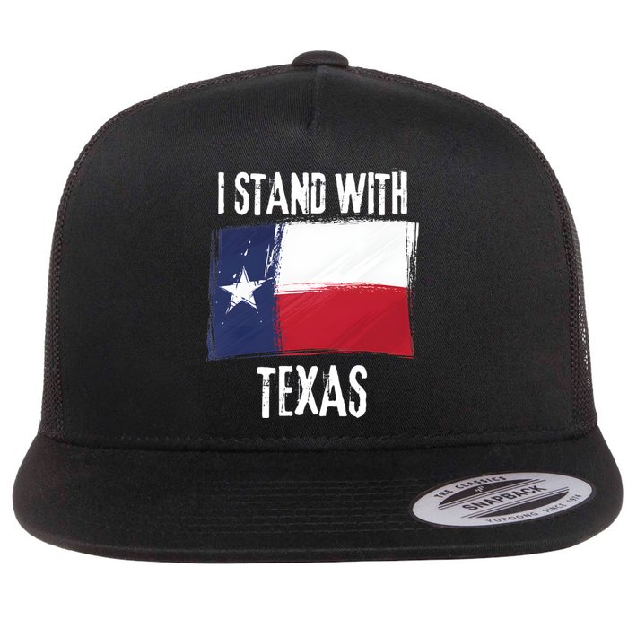 I Stand With Texas Flag Usa State Of Texas Flat Bill Trucker Hat