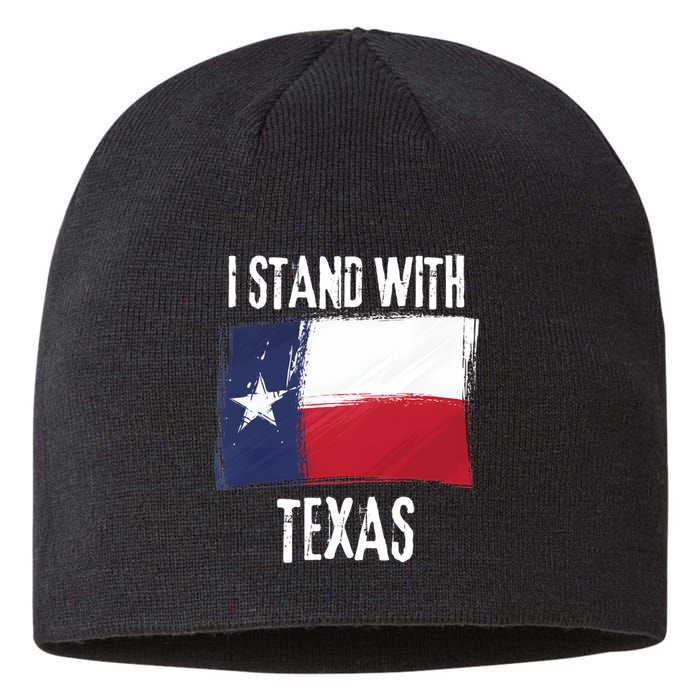 I Stand With Texas Flag Usa State Of Texas Sustainable Beanie