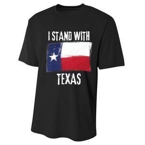 I Stand With Texas Flag Usa State Of Texas Performance Sprint T-Shirt