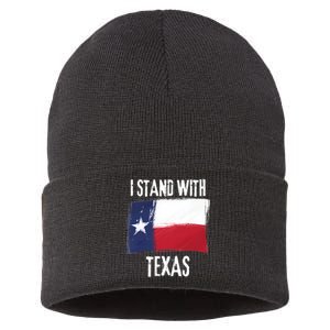 I Stand With Texas Flag Usa State Of Texas Sustainable Knit Beanie