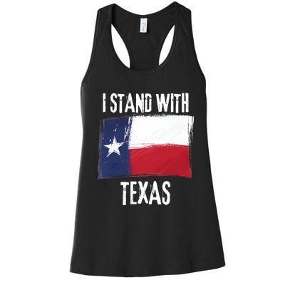 I Stand With Texas Flag Usa State Of Texas Women's Racerback Tank